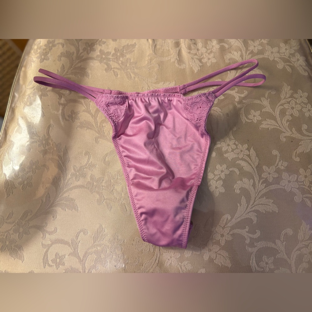 Victoria's Secret Pink Satin Panties with Adjustable Ties